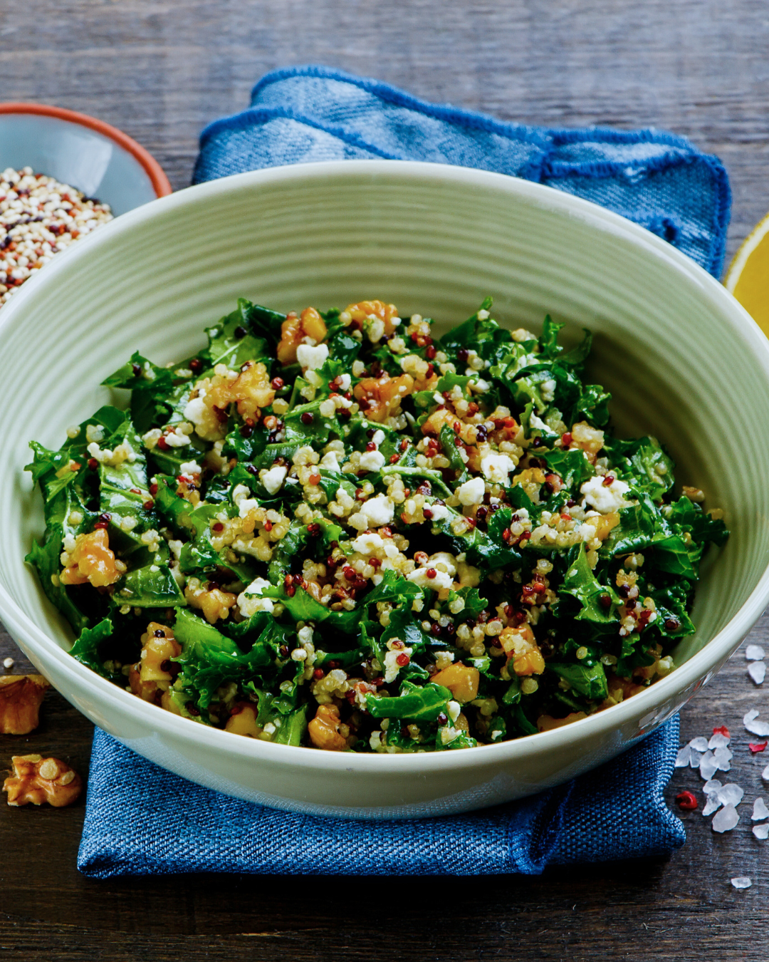 Salade et vinaigrette à la chlorelle