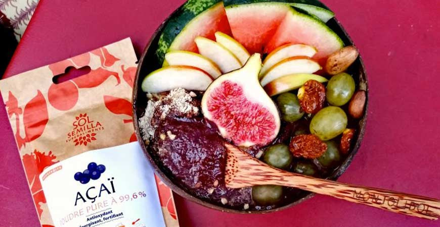 Recette Bol à l'açaï bio et à la banane Sol Semilla