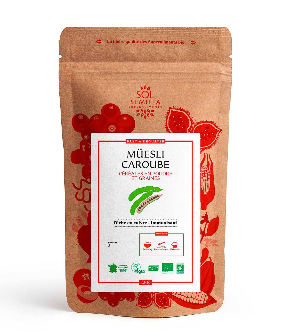 Muesli Caroube crue BIO - Sol Semilla