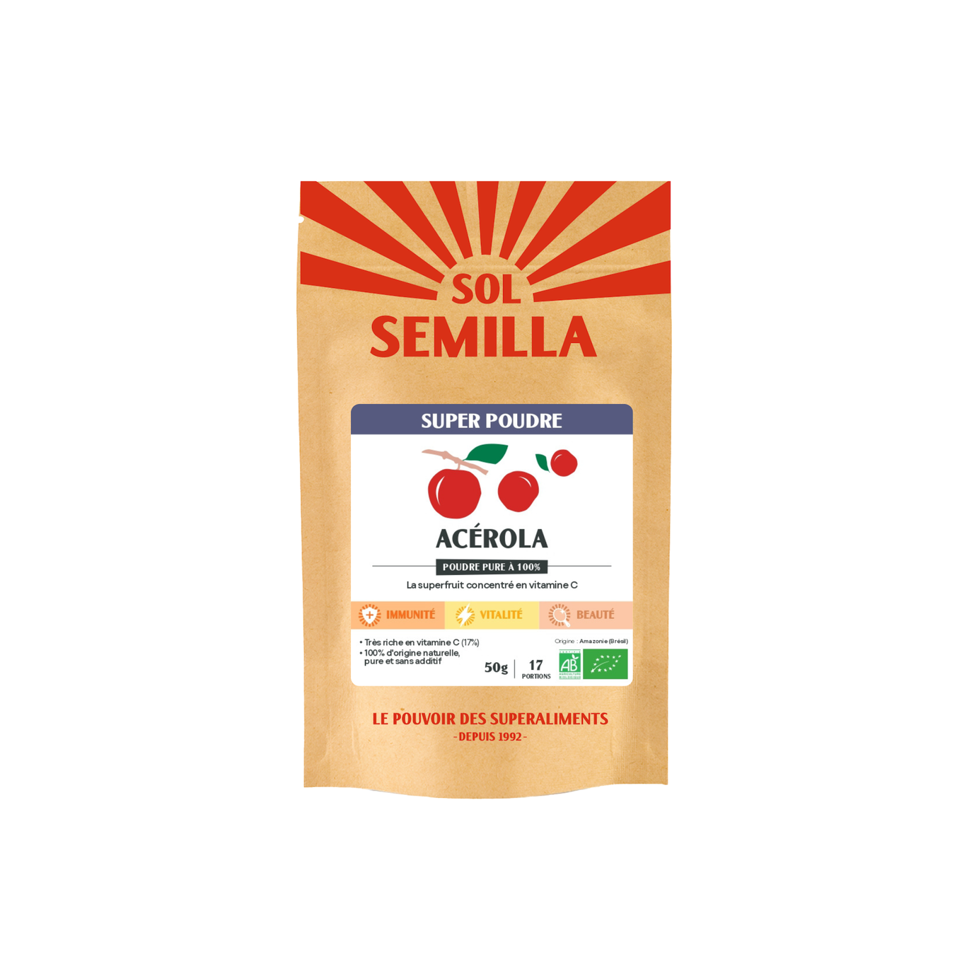 Acerola 17% Bio - Poudre - Sol Semilla