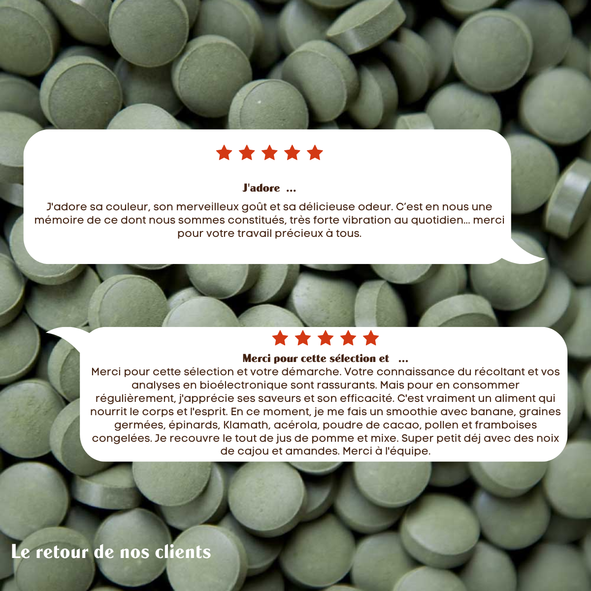 Klamath Crue BIO - Comprimés - Sol Semilla - Commentaires