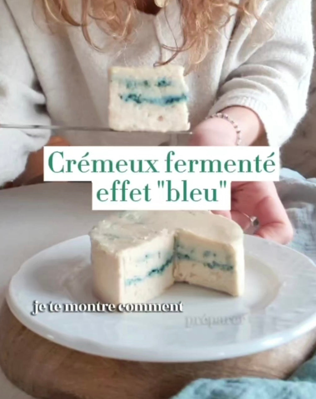 Recette de fromage vegan Crémeux fermenté “effet bleu"