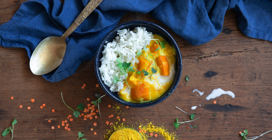 Recette du Dahl de lentilles au bouillon "Racines d'Or" Maca & curcuma