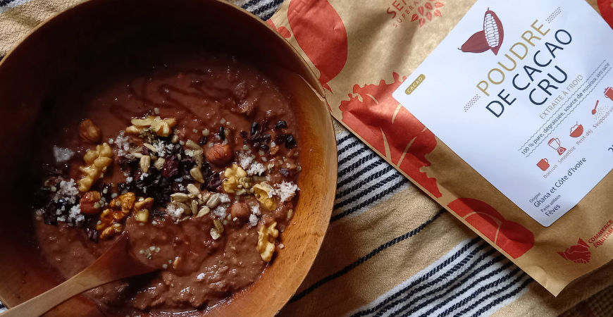 Recette du porridge cacao cru