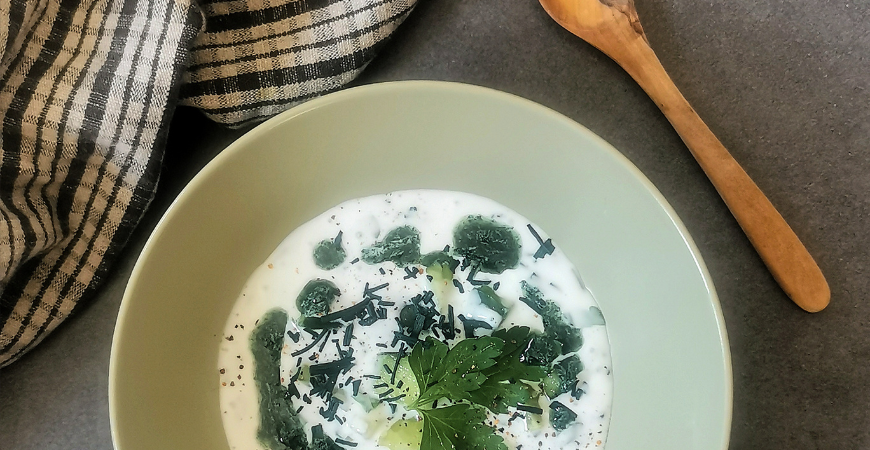 Tzaziki végétal à la spiruline Sol Semilla