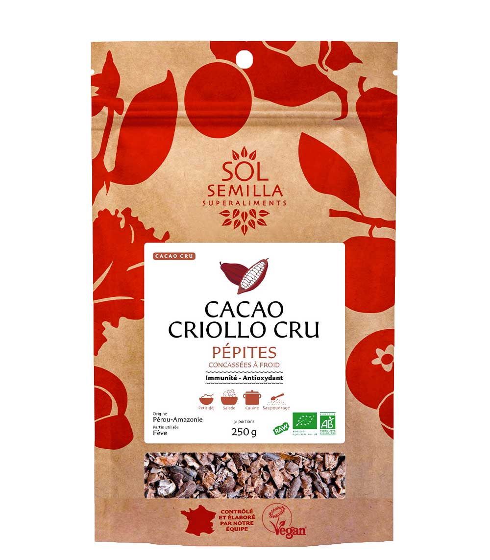 Cacao Criollo Cru BIO - Pépites - Sol Semilla