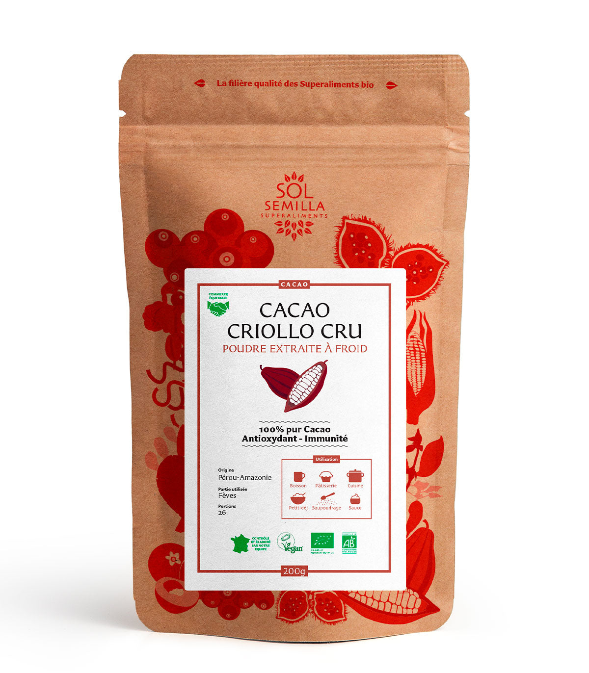 Organic Raw Criollo Cacao - Powder