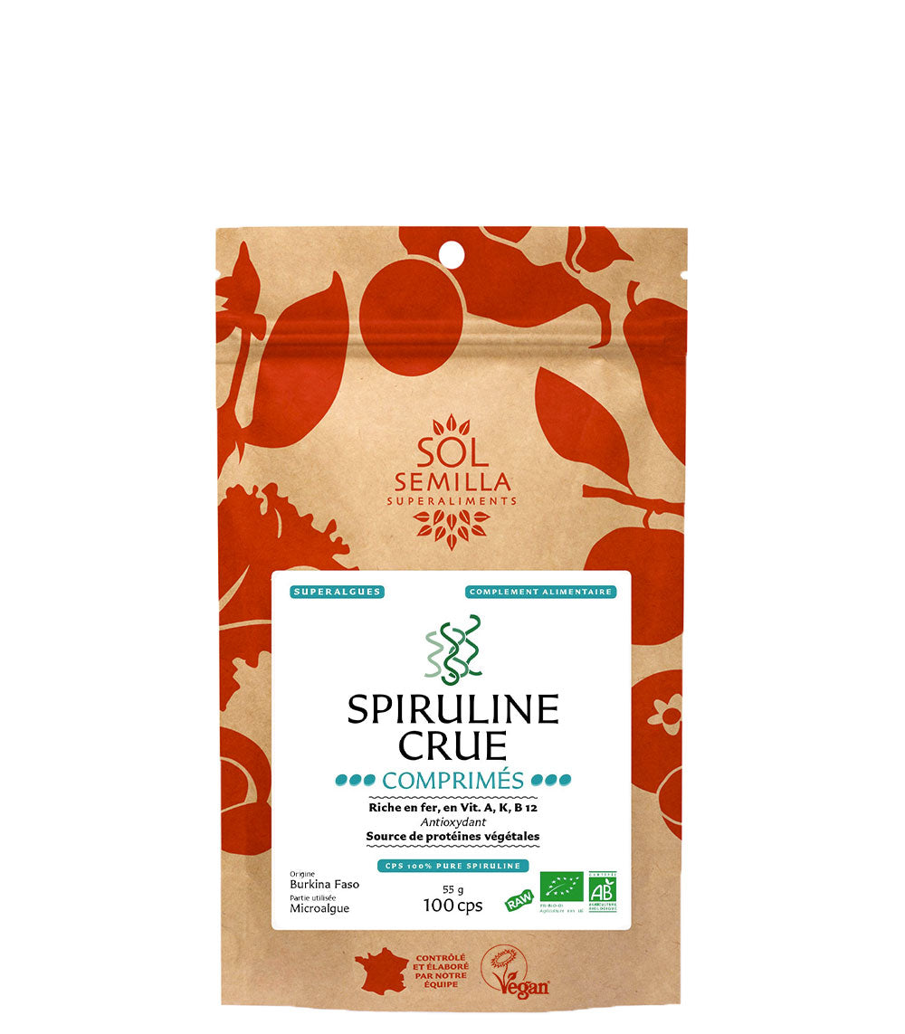 Spiruline BIO crue - Comprimés - Sol Semilla