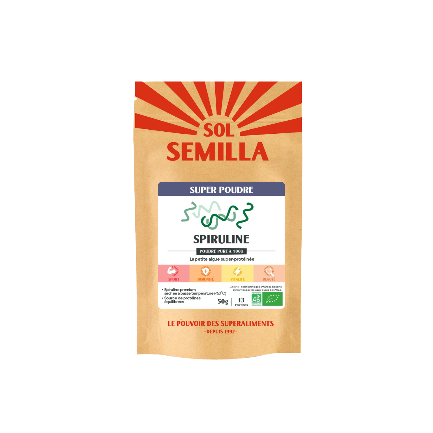 Spiruline BIO crue - Poudre